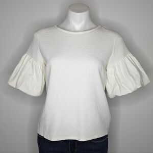 ✨3/$15 Express white puff short sleeve top S